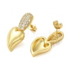 Heart Rack Plating Brass Micro Pave Cubic Zirconia Stud Earrings for Women EJEW-O001-09G-2