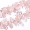 Rough Raw Natural Rose Quartz Beads Strands G-G010-02-1