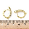 Brass Micro Pave Clear Cubic Zirconia Oval Hoop Earring Findings KK-G536-03G-3