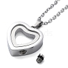 304 Stainless Steel Heart Urn Ashes Necklaces STAS-Z106-09P-01-5