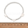 4Pcs 4 Styles Printed Porcelain Beads & Synthetic Hematite Beads & Shell Beads & ABS Plastic Pearl Stretch Bracelets Sets for Women BJEW-JB14203-02-5