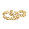 Brass Micro Pave Clear Cubic Zirconia Cuff Bangles BJEW-A116-05G-4
