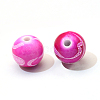 Spray Painted Drawbench Acrylic Round Beads ACRP-S657-16mm-M-3