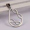 Drop with Infinity 201 Stainless Steel Pendants X-STAS-D130-12-2