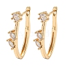 Brass with Clear Cubic Zirconia Hoop Earrings EJEW-B035-31KCG-1