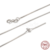 Anti-Tarnish Rhodium Plated 925 Sterling Silver Chain Necklaces STER-F039-15P-3