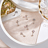4 Pairs 4 Styles Brass Pave Cubic Zirconia Cartilage Earrings AJEW-BBC0002-50-4