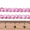Anti-Tarnish Electroplate Bicone Glass Beads Strands X-EGLA-T021-4mm-16-04-4