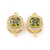 Brass Pave Cubic Zirconia Connector Charms KK-B096-05G-02-1