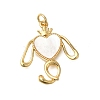 Rack Plating Brass Pave Natural Shell Pendants ZIRC-F142-05G-1