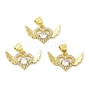 Brass Pave Cubic Zirconia  Pendants KK-Z028-07G-1