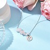 Natural Rose Quartz Chip & Constellation Pendant Necklaces NJEW-JN05084-02-2