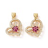 Brass Micro Pave Cubic Zirconia Pendants ZIRC-I063-39G-2