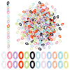   960Pcs 12 Color Opaque Acrylic Linking Rings OACR-PH0001-81-1