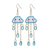 Cloud & Teardrop 304 Stainless Steel Dangle Earrings EJEW-MZ00387-2