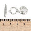 Brass Micro Pave Clear Cubic Zirconia Toggle Clasps KK-K391-27P-4