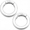 2Pcs 925 Sterling Silver Spring Gate Rings STER-SC0001-36B-1