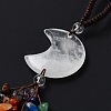 Moon Natural Quartz Crystal Pendant Decorations HJEW-R127-01A-6