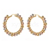 304 Stainless Steel Beaded Hoop Earrings EJEW-JE04544-02-3