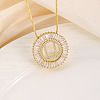Brass Pave Clear Cubic Zirconia Ring with Letter Pendant Box Chain Necklaces FS-WG44D8C-21-1