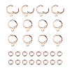 Brass Leverback Earring Findings KK-TA0007-89RG-2