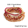 7Pcs 7 Styles Round Glass Seed Beads & Brass & Natural Sunstone & Citrine & Morganite Beads Stretch Bracelets for Women UX1023-1-4