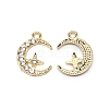 Moon & Star Alloy with Rhinestone Small Handmade Pendant Charms PALLOY-WH0086-97-1