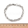 304 Stainless Steel Coffee Bean Chain Bracelets for Women Men BJEW-F488-01P-02-3