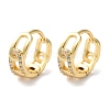 Brass Micro Pave Clear Cubic Zirconia Hoop Earrings EJEW-C121-16G-1