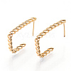 Brass Clear Micro Pave Cubic Zirconia Stud Earrings KK-N232-192-NF-6