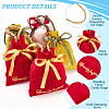  12Pcs 3 Colors Velvet Jewelry Drawstring Gift Bags with Rope Handle ABAG-NB0001-97-4