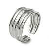 Non-Tarnish 304 Stainless Steel Grooved Open Cuff Ring RJEW-L110-007P-1