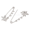 Starfish 304 Stainless Steel Safety Pins Brooch Findings SA-CBA098D-16H-P03-2