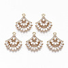 Brass Micro Pave Cubic Zirconia Pendants KK-S359-001A-RS-1