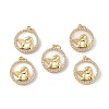 Brass Micro Pave Cubic Zirconia Pendants KK-E068-VF278-1