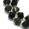 Natural Golden Sheen Obsidian Beads Strands G-I376-C18-01-3