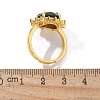 Sunflower Natural Tiger Eye Finger Rings RJEW-B113-03G-04-5