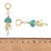 Natural Cultured Freshwater Pearl & Brass Enamel Hoop Dangle Earrings for Women EJEW-JE07268-01-5