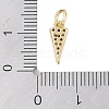 Rack Plating Brass Micro Pave Clear Cubic Zirconia Charms KK-Z060-15G-3