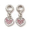 Rack Plating Alloy Rhinestone European Dangle Charms PALLOY-P289-14P-03-2