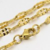 304 Stainless Steel Dapped Cable Chain Necklaces STAS-O053-28G-1