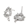 Brass Micro Pave Cubic Zirconia Studs Earring Findings KK-K364-07P-2