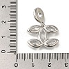 Leaf Rack Plating Brass Micro Pave Clear Cubic Zirconia Pendant KK-H485-08P-3