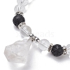Natural Quartz Crystal Beaded Stretch Bracelets BJEW-JB10070-05-3