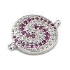 Rack Plating Brass Micro Pave Orchid & Clear Cubic Zirconia Vortex Connector Charms KK-A234-057P-2