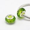 Faceted Glass Large Hole Rondelle European Beads GPDL-L002-01-2