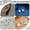 60Pcs Stainless Steel Ear Nuts STAS-BBC0005-14P-6