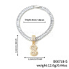 Fashionable Brass Micro Pave Clear Cubic Zirconia Charm Bracelets AF9298-19-1