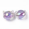 UV Plating Rainbow Iridescent Acrylic Beads OACR-H015-05A-2