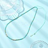 Boho Natural Cultured Freshwater Pearl & Round Seed Beaded Braided Necklaces for Women NJEW-JN06187-02-1